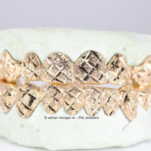 Custom Diamond Cut Diamond Dust Grillz Set
